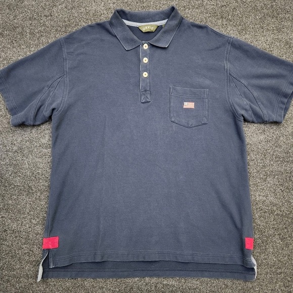 Orvis Other - Vintage Orvis Polo Shirt Large Blue Cotton Pique Side Vents Heavy American Flag